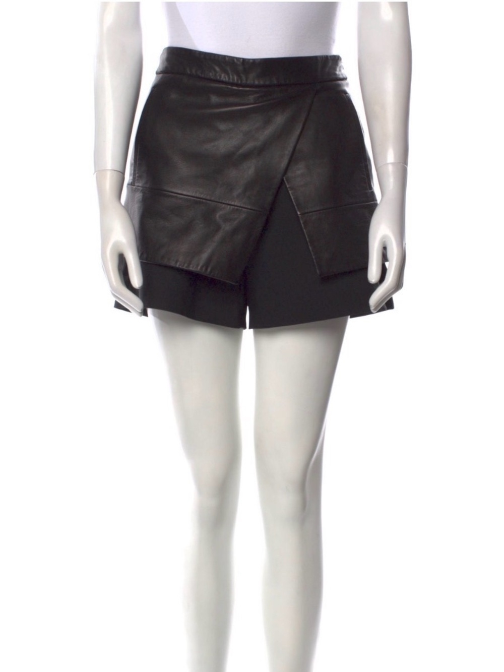 Tibi Leather Front Shorts